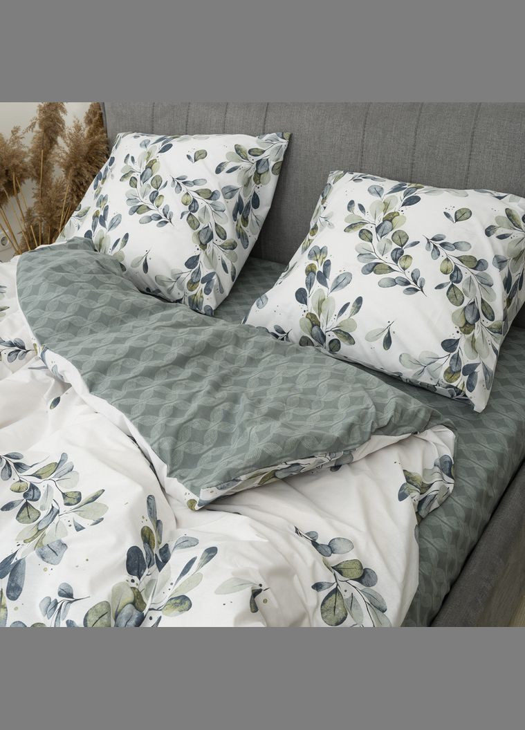 Постельное белье Isleep ранфорс с простынью на резинке (160*200) - 24320 двуспальное Viluta (325977834)