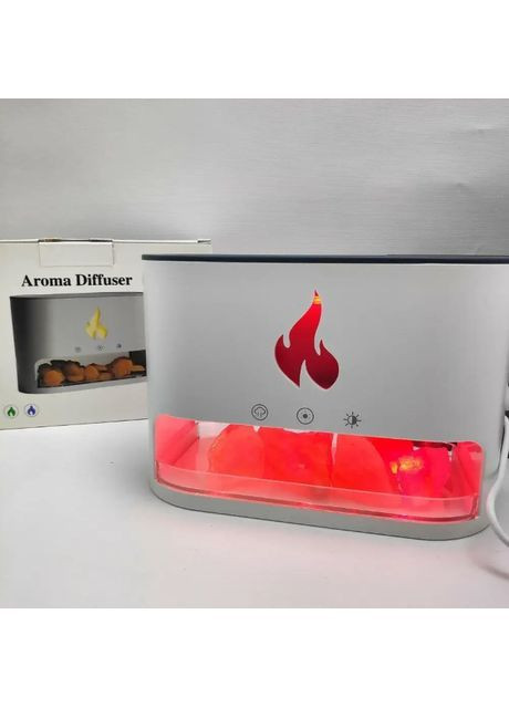 Увлажнитель воздуха белая солевая лампа 3в1 ночник led лампа аромадифузор для дома с эффектом пламени No Brand (365271274)