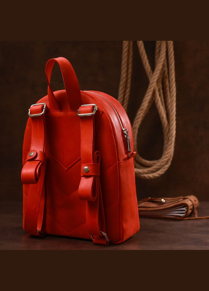 Кожаный винтажный женский рюкзак 21х28х9 см 16327 Shvigel (362417669)
