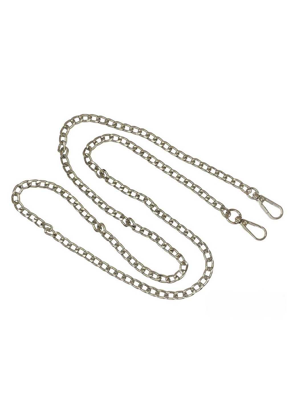 Ланцюжок-ручка для сумки 120 см 8 мм колір срібло метал з карабінами No Brand 5029 (293151905)