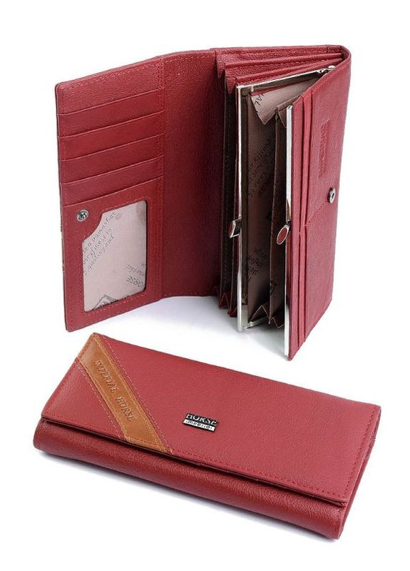 Жіночий шкіряний гаманець червоний No Brand (292920393)