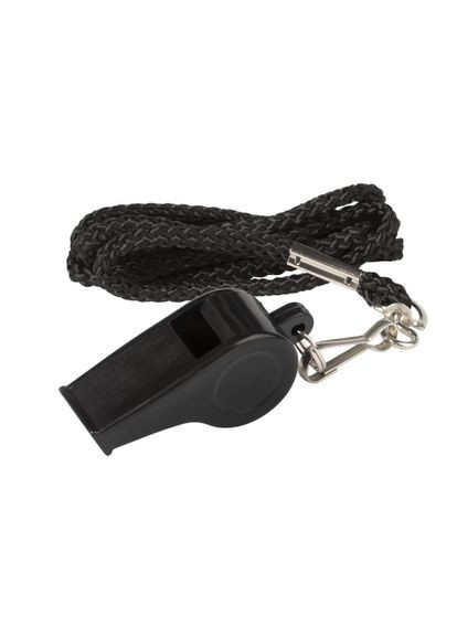Свисток Referees whistle plastic w/lanyard (001) чорний, L Select (368872206)