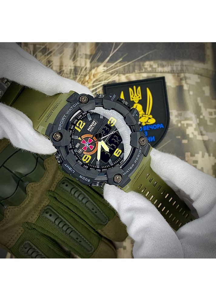 Наручные часы спортивные с кварцевым механизмом для мужчин водонепроницаемые с будильником и секундомером ProDobro (367264983)