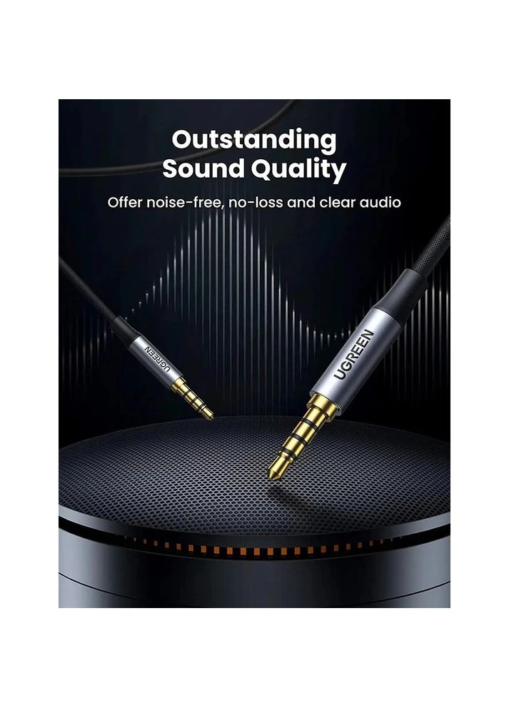 Кабель 3.5mm 4-Pole M/M Audio Cable Alu Case 1 m Black (10648) Ugreen (402472020)