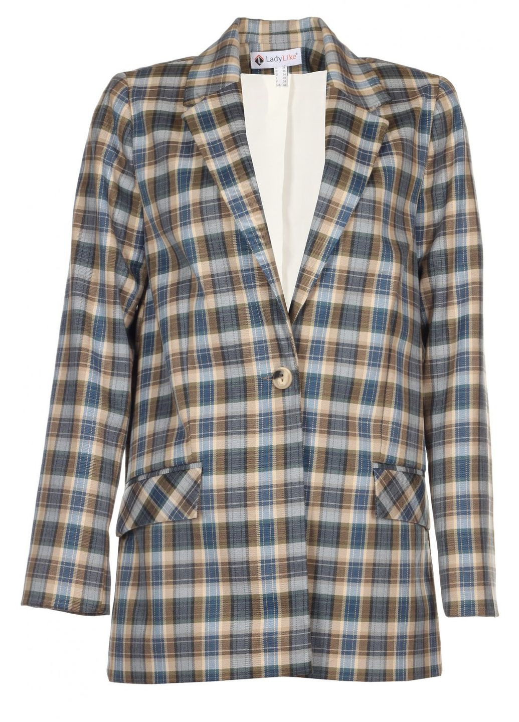 Жіночий подовжений жакет оверсайз у клітинку (ll171025589) LadyLike (333341313)