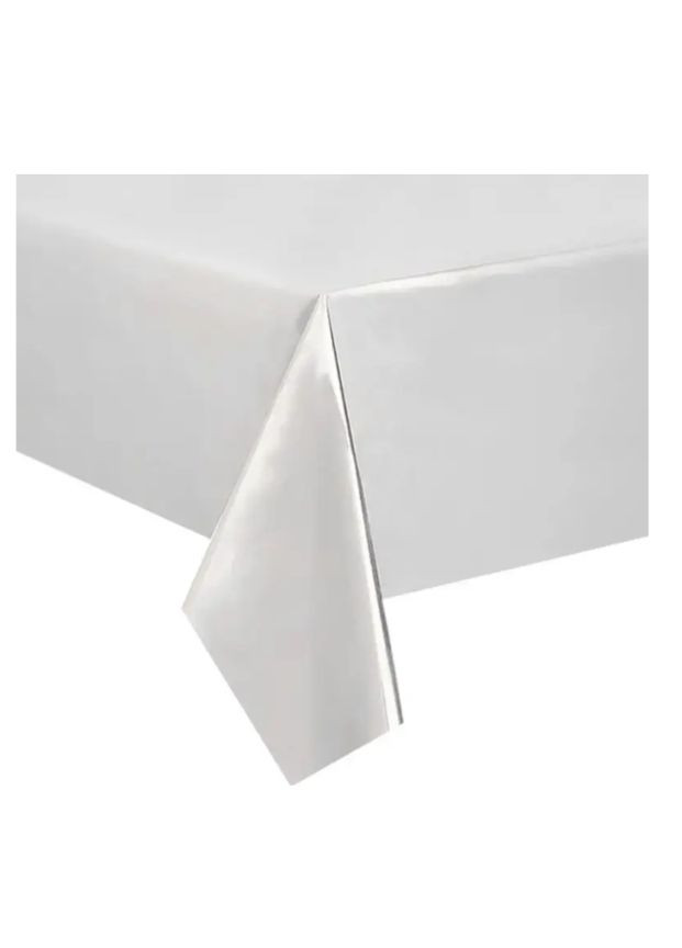 Скатертина клейонка із фольги 270 на 100 см сріблястий Jannet скатертина (336377004)