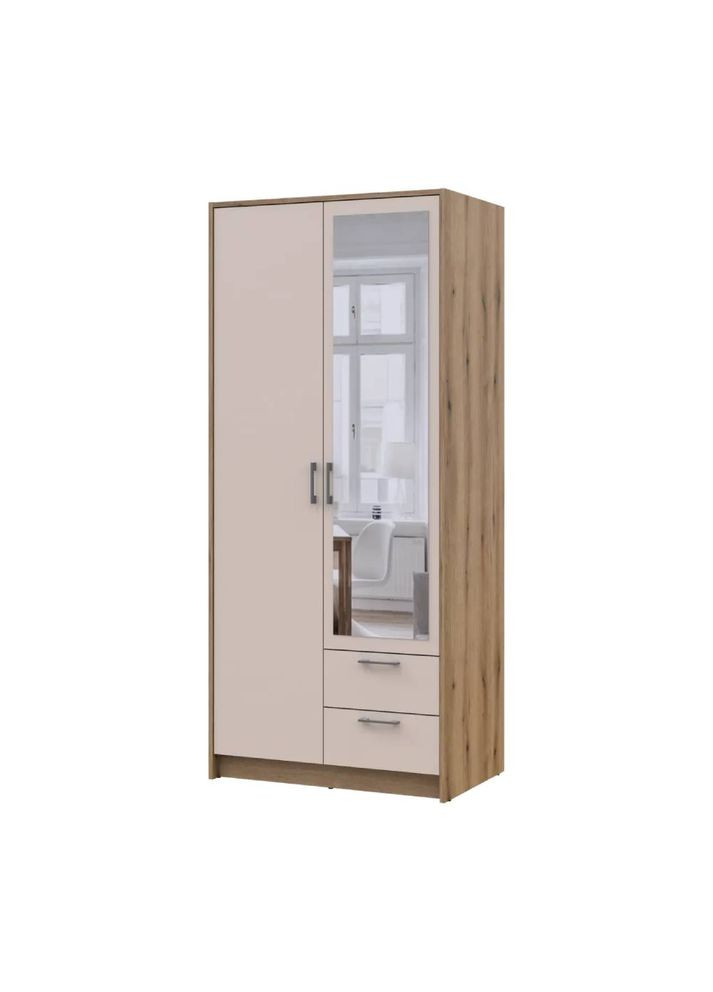 Шафа для одягу Ронді з дзеркалом Дуб Артизан/Кашемір 2ДСП 82х52х195 (DRS-011672) Doros (361998928)