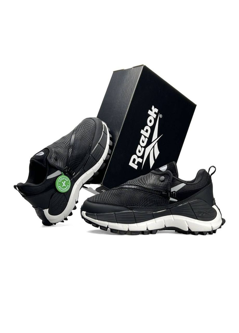 Чорні Осінні кросівки чоловічі reebok black white No Brand Zig Kinetica 2.5 Edge x Spyder