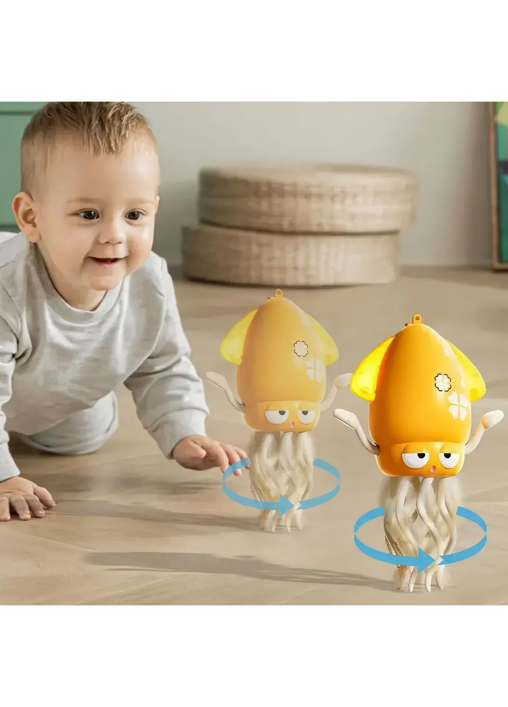 Музична іграшка танцюючий жовтий восьминіг аккумуляторний інтерактивні розвиваючі іграшки для дітей No Brand (360549889)