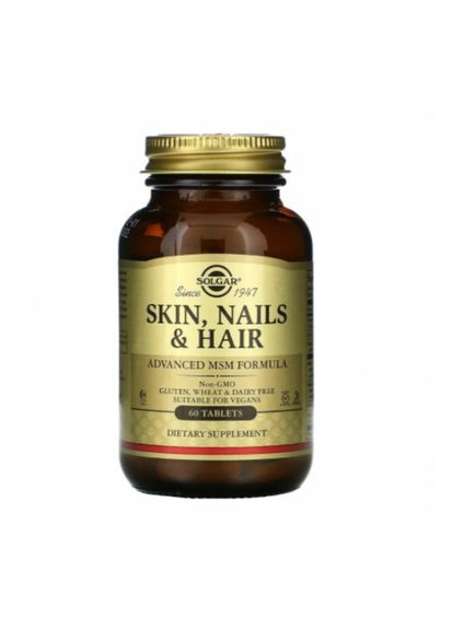 Вітаміни для шкіри, волосся та нігтів, Skin, Nails & Hair,, 60 таблеток (SOL01735) Solgar (266038831)