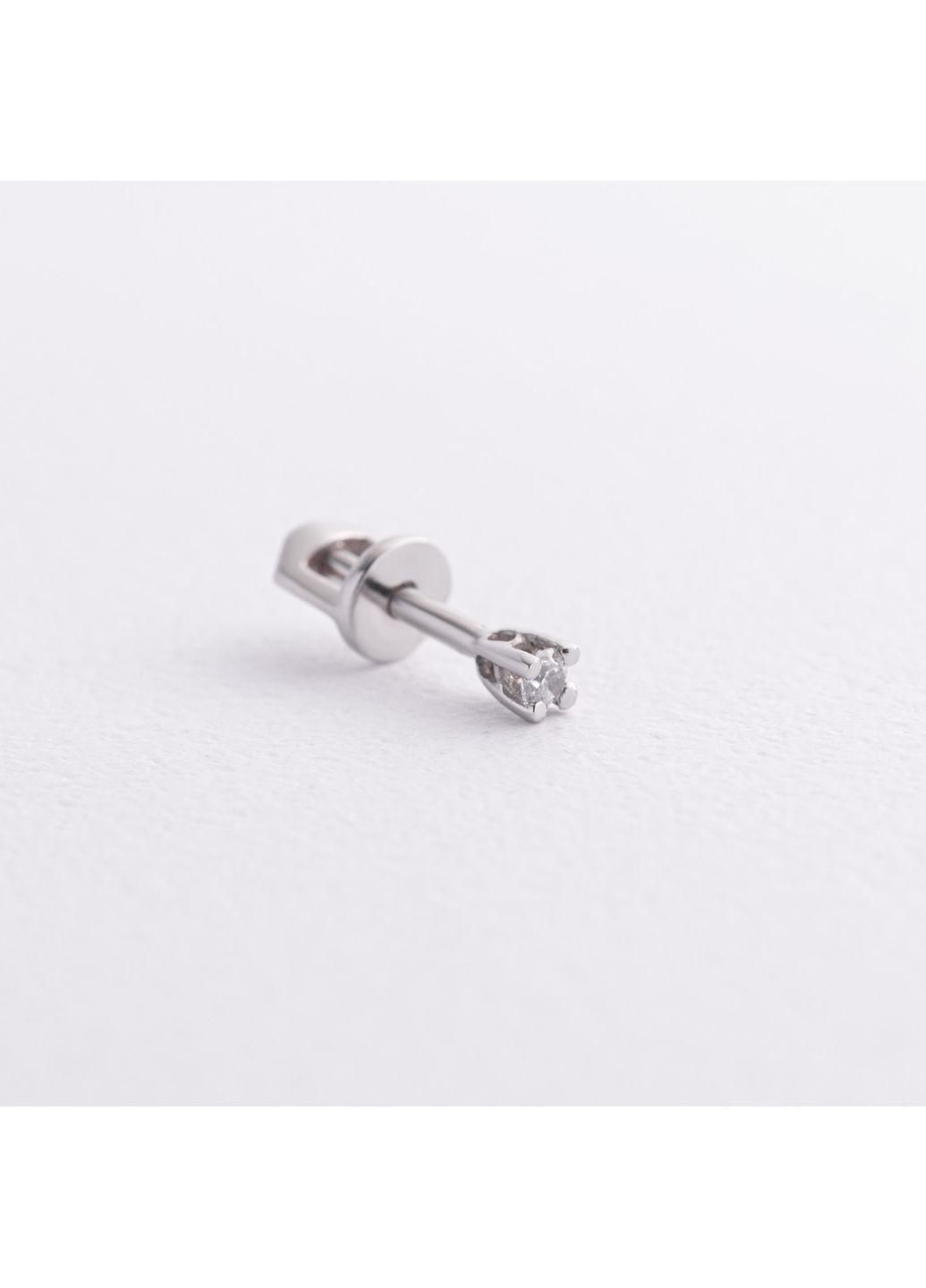 Моносережка з фіанітом (біле золото) с09554 Oniks (350612904)