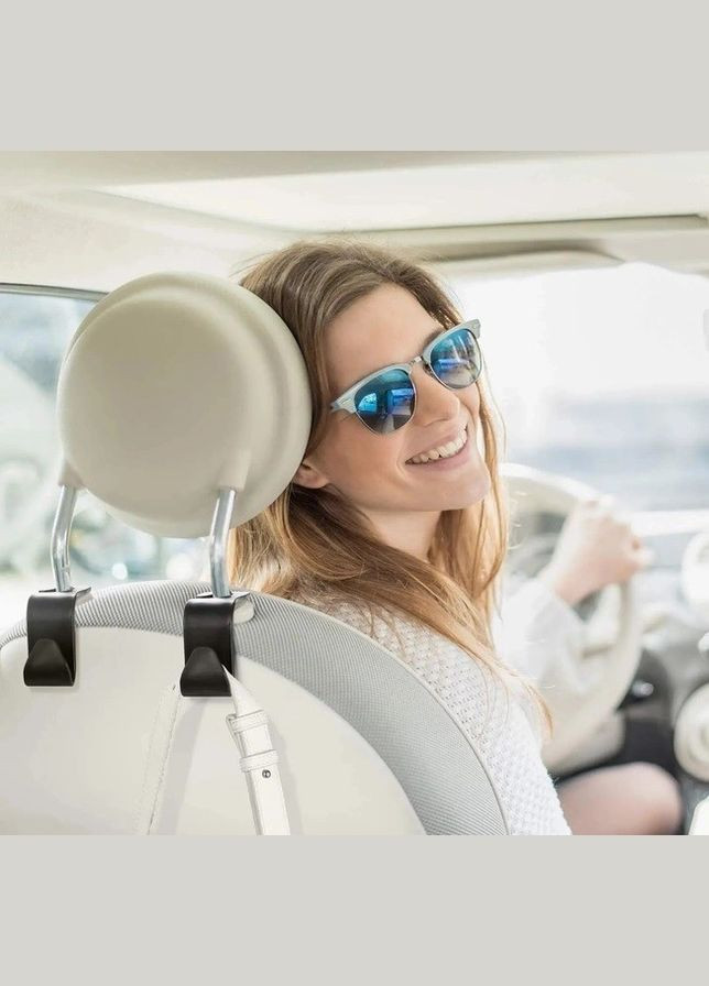 Гачки в автомобіль вішалки на підголовник у машину 2 шт Чорні (RT050546-2) WB (317297372)