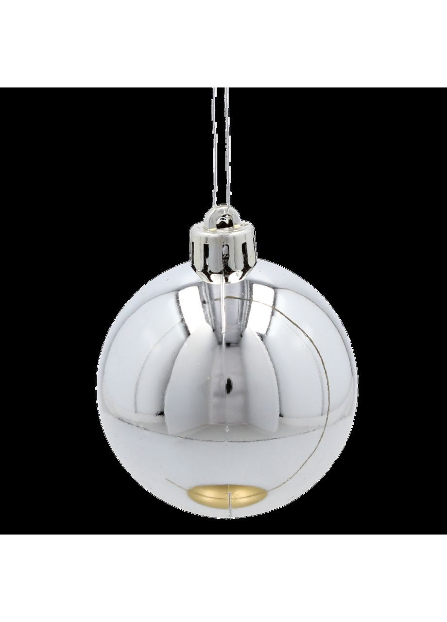 Елочные пластиковые шарики комплект 20шт, Ø 5см, серебристые Chomik (367114031)