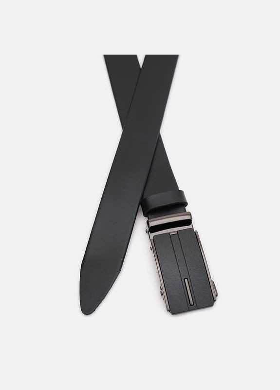 Чоловічий ремінь шкіряний 115v1genav24 Чорний Borsa Leather (302972529)