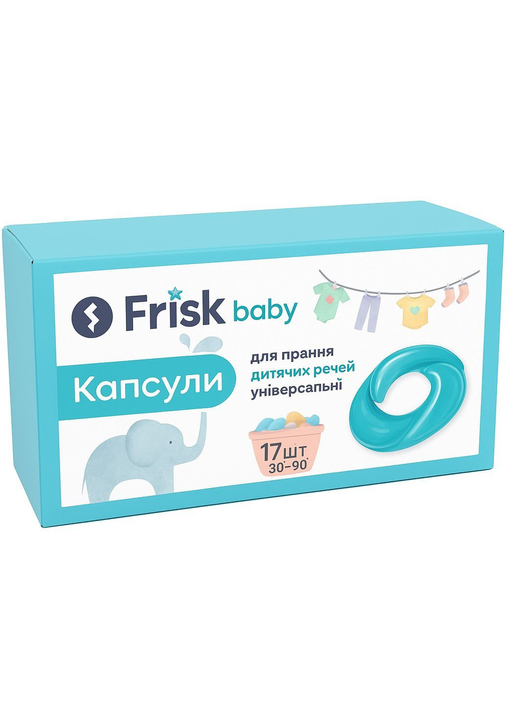 Капсулы для стирки ТМ "" BABY 4в1 17шт (коробка) Frisk (365652841)