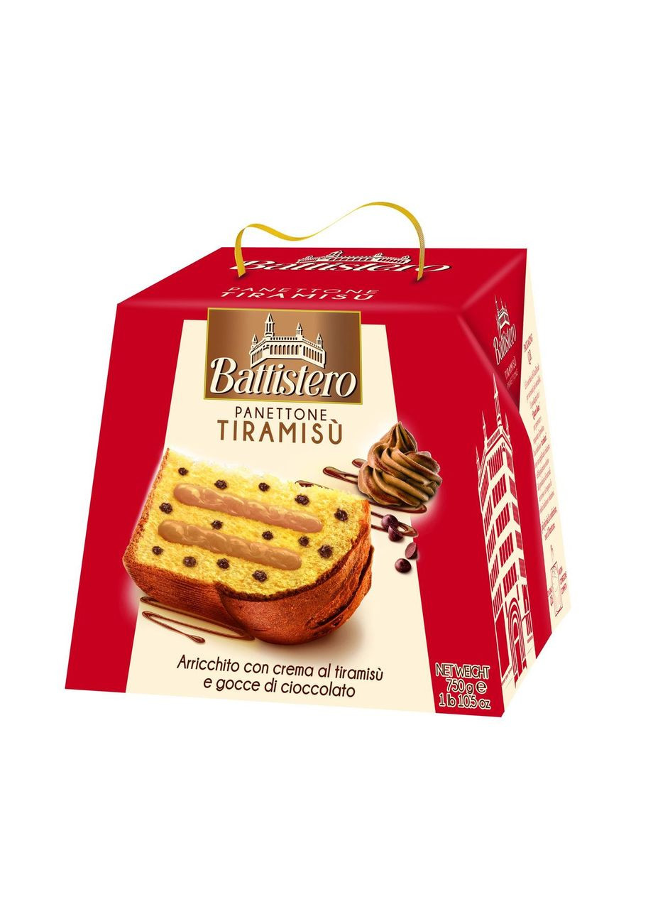 Панеттоне Panettone Tiramisu з кремом Тірамісу та шоколадними крихтами 750 г Battistero (369622746)