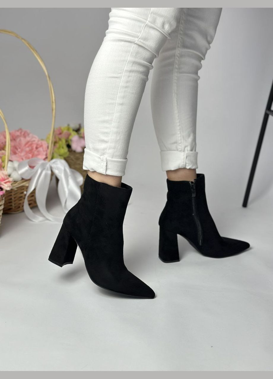 Чорні демісезонна ефектні жіночі ботильйони No Brand