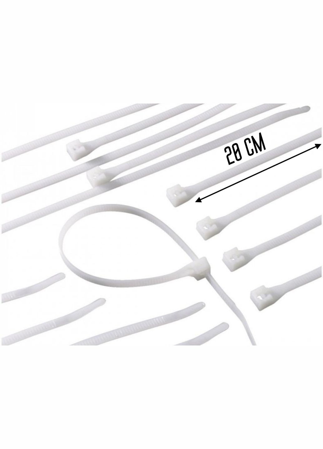 Стяжка/Хомут для кабелю пластиковий 3.6х200мм/100шт FROM FACTORY UJH20 (335398895)