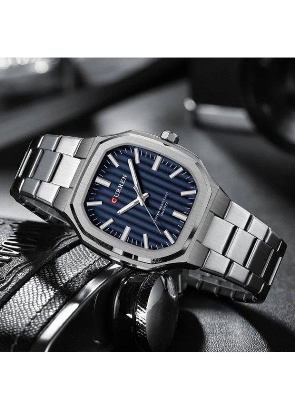 Часы мужские наручные Quadro (Серебристые) Curren (314483553)