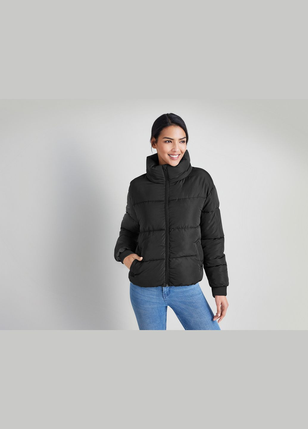 Чорна демісезонна куртка демісезонна вільного крою для жінки lidl 418840 чорний Esmara