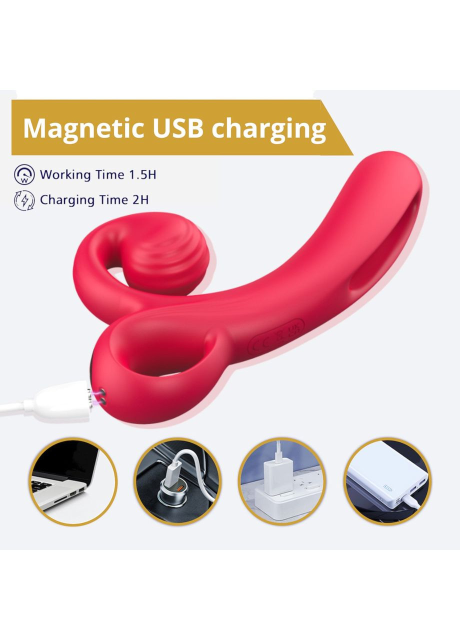 Вібратор Rabbit з язичком для куні Вібратор-кролик незвичайний для G-точки з кліторальним відростком Vibrator OEM (317748235)