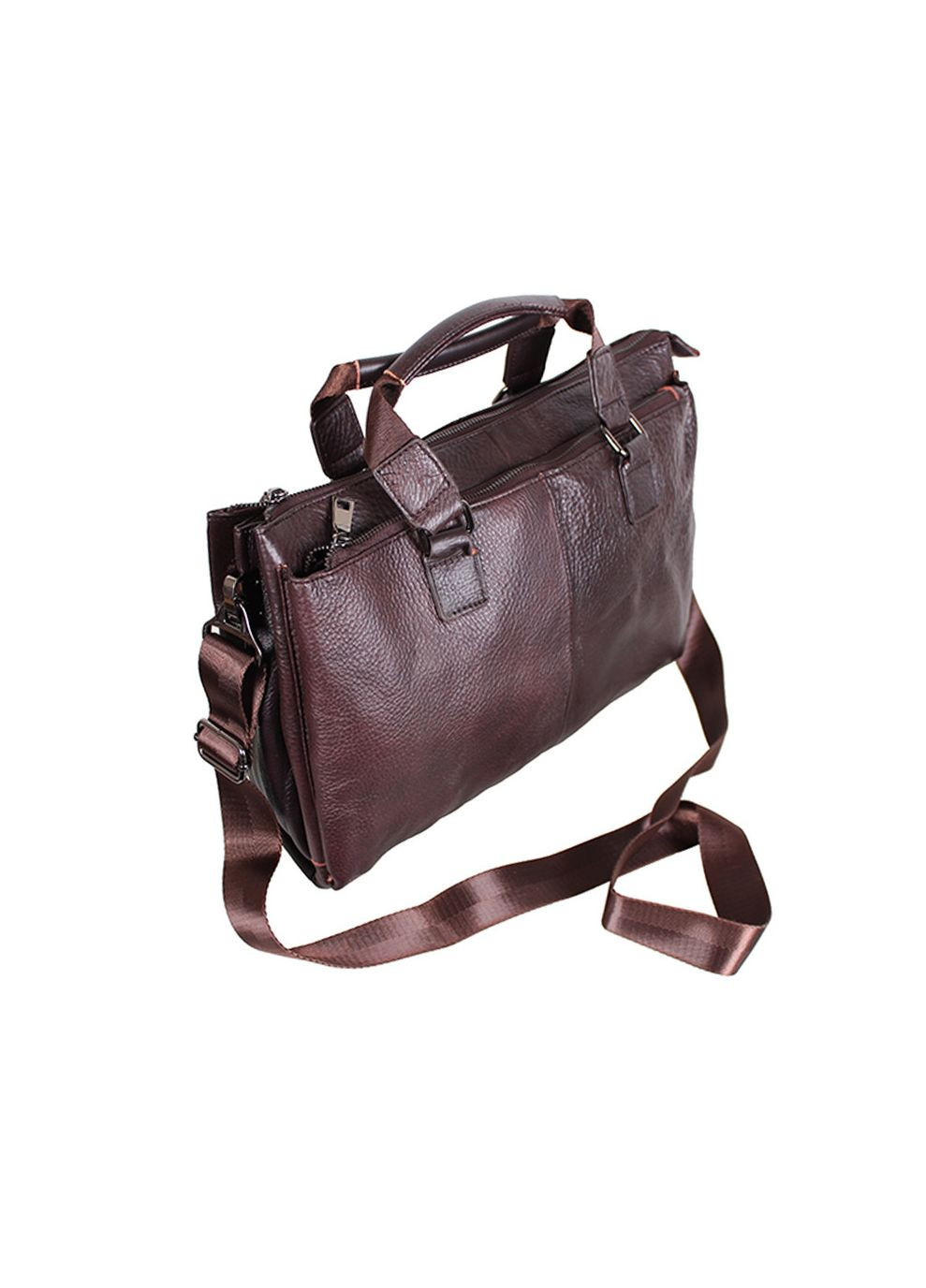 Мужская кожаная сумка А4-989 коричневая No Brand (370848438)