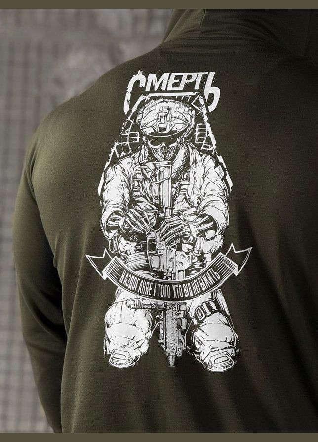 Тактичні чоловічі худі з принтом олива No Brand (322444201)