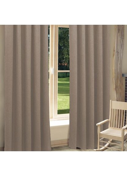 Комплект Штор Лен Облегченный серо-бежевый 150х260 No Brand (353830063)