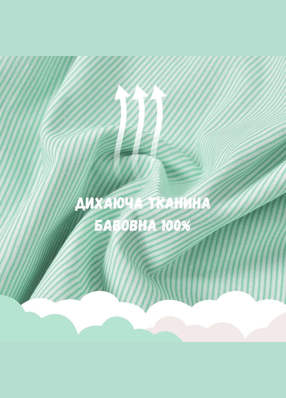 Комплект дитячої постільної білизни в ліжечко Papaella бавовна з вишивкою м'ята IDEIA (333819588)