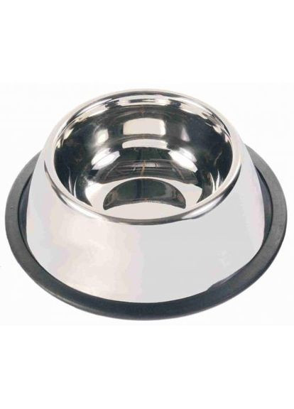 Миска для собак довговухих порід, на гумовій основі, металева, 25 см, 900 мл (*) Trixie (322592075)
