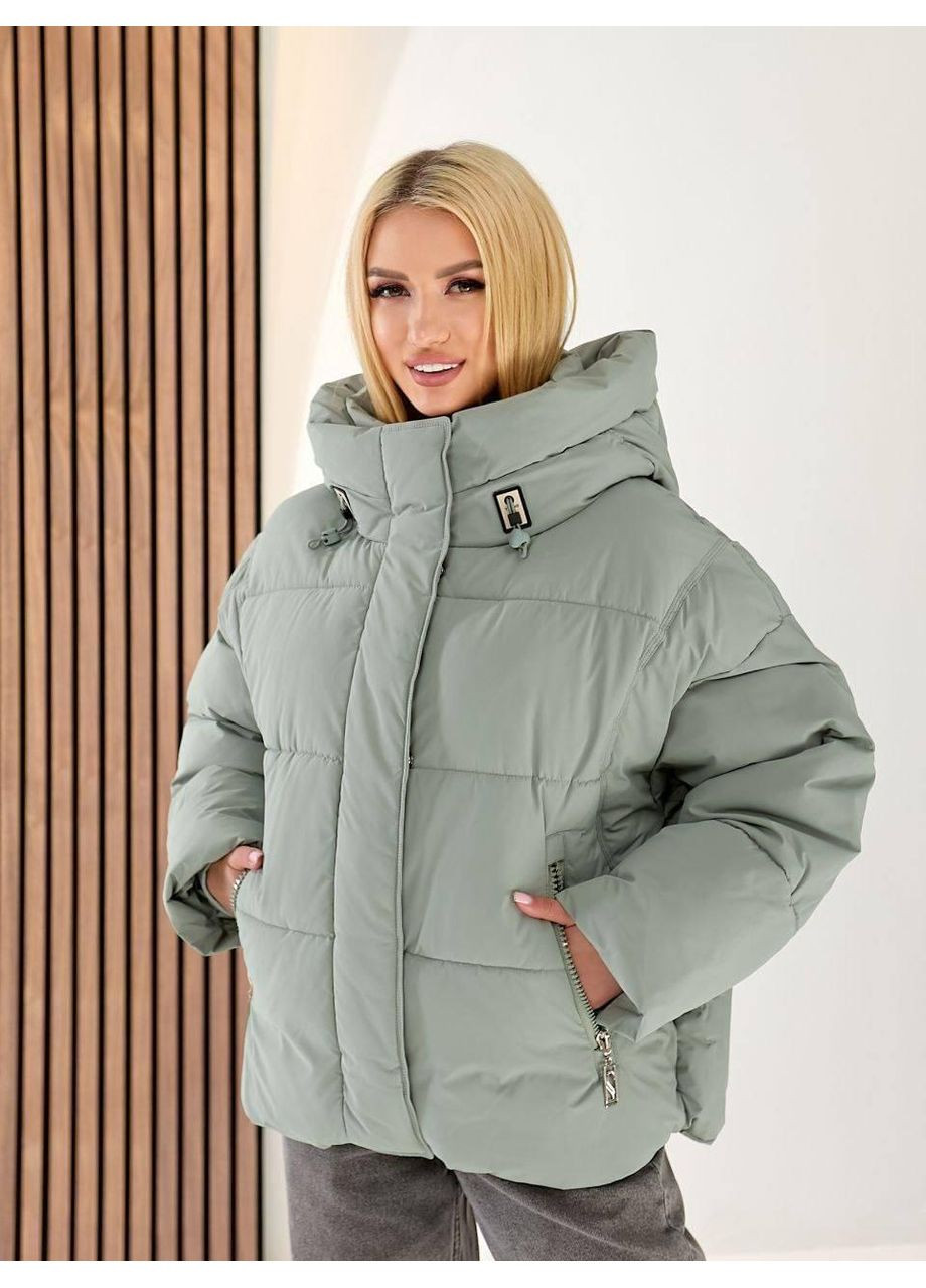 Оливковий зимній Пуховик аляска Po Fanu