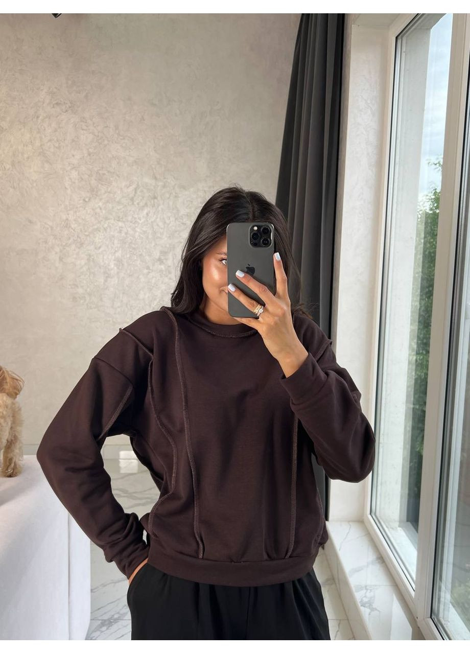 Коричневый женский свитшот Україна (354824167)