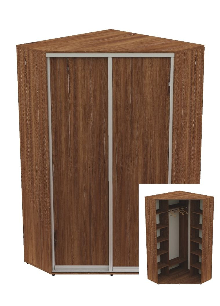 Шкаф-купе двухдверный угловой 120*120*240 Дуб винтаж 2 двери ДСП Угол-2 Алекса (360449580)