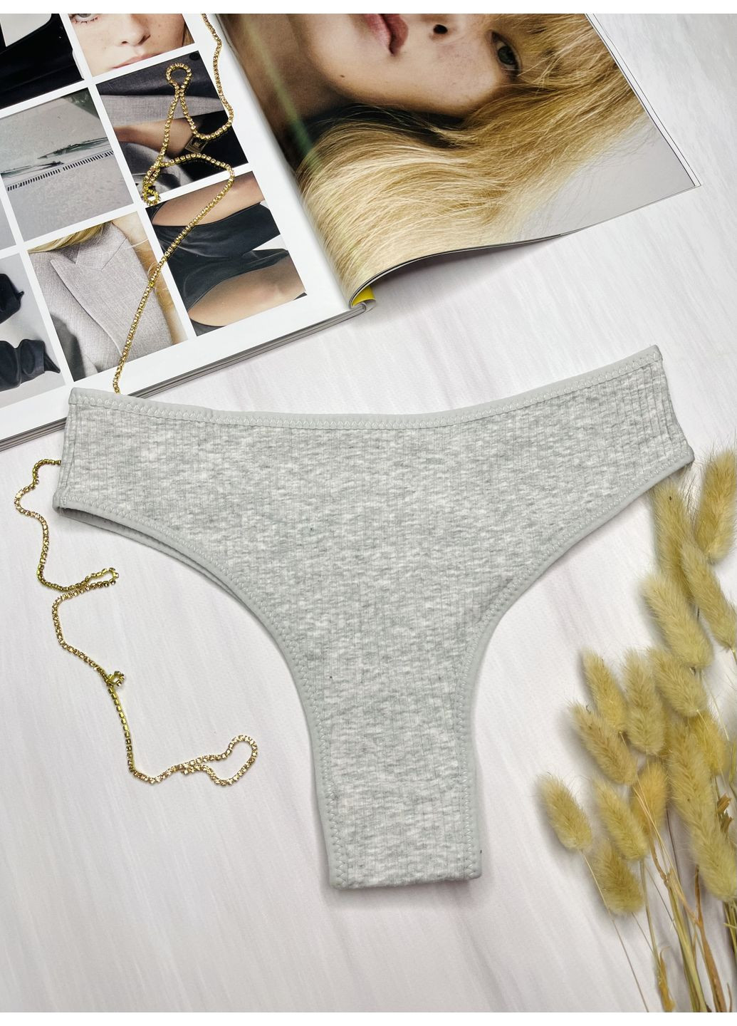 Трусики бразиліани бавовняні в рубчик SPACH (350935628)