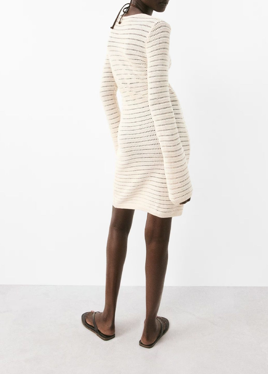 Светло-бежевое кэжуал платье H&M однотонное