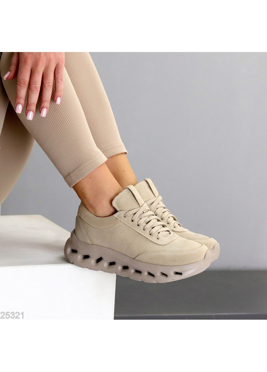 Замшевые кроссовки Helen бежевые (360389542)