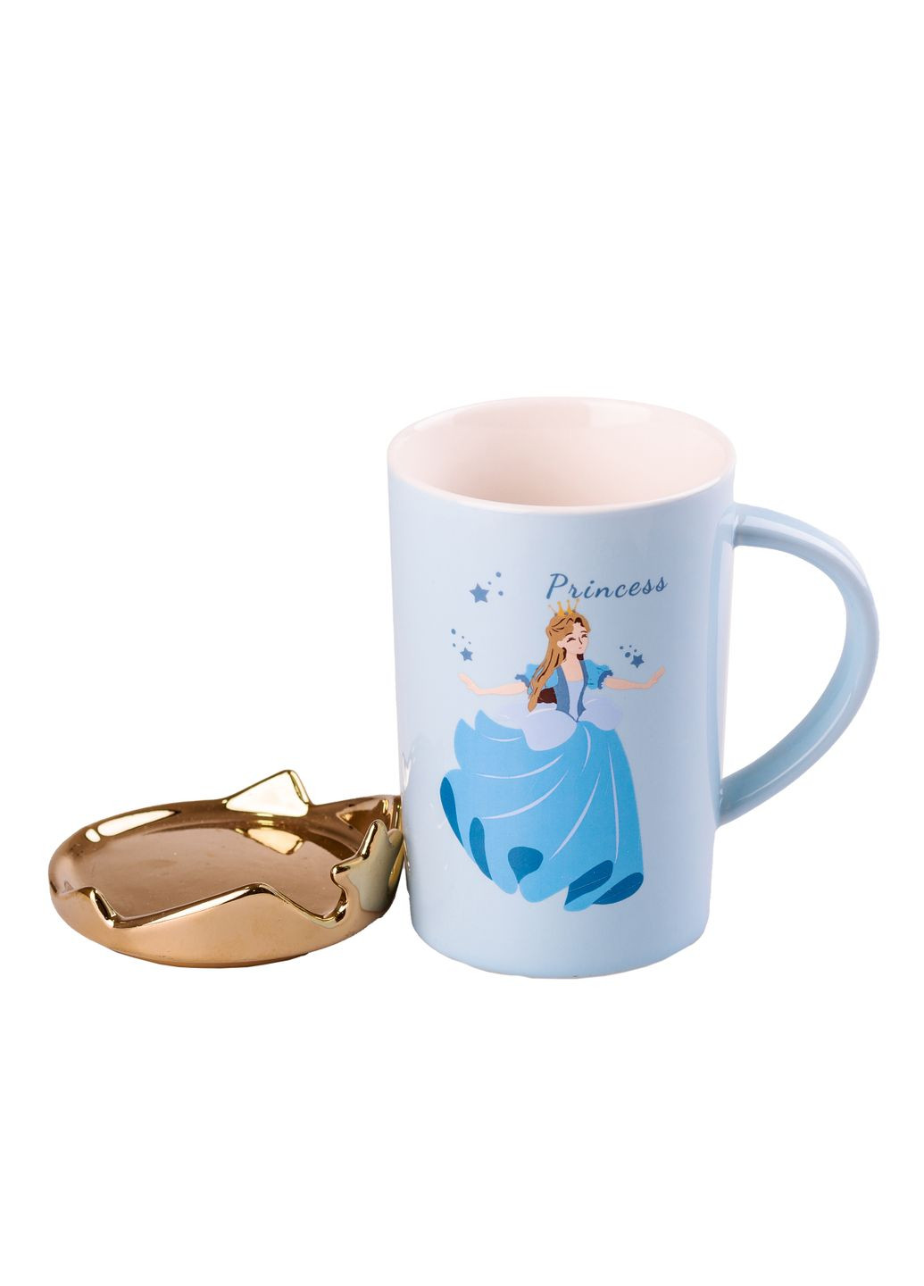 Чашка керамічна 400 мл Princess з кришкою, Happy Life (358649756)