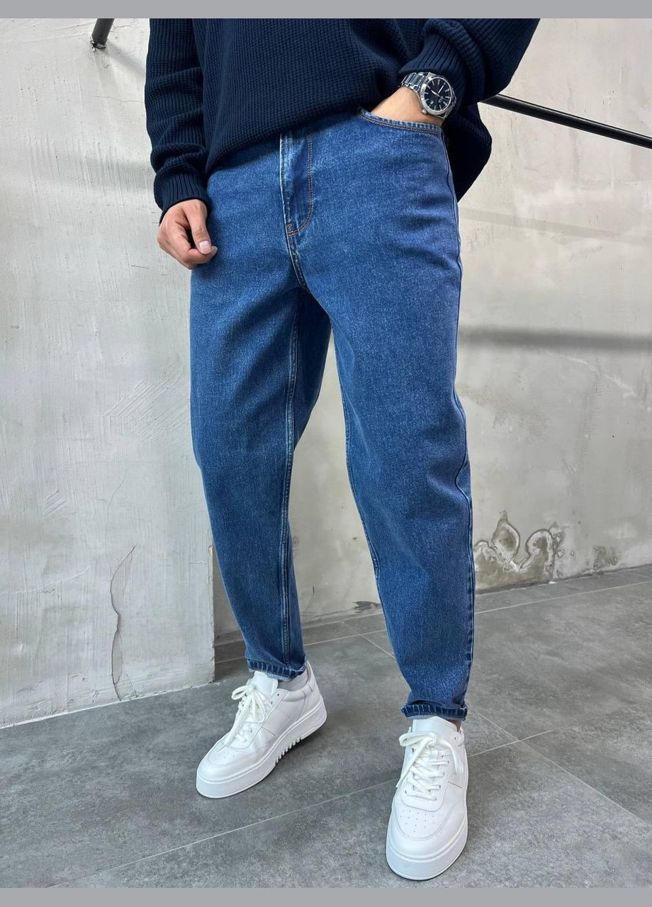 Синие демисезонные зауженные новая коллекция 2025 мом джинсы синие 663 Vital-Textile