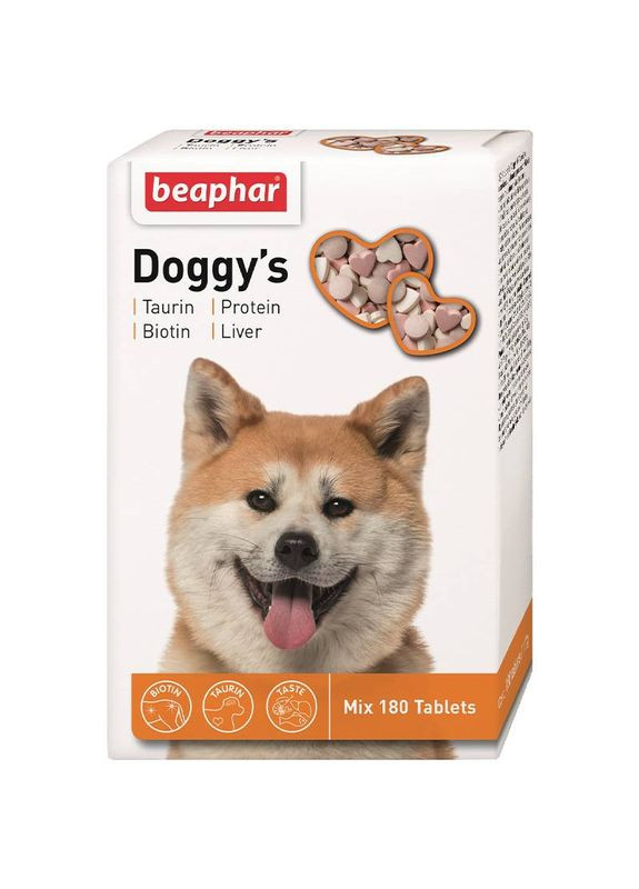 Ласощі вітамінізовані для собак Doggys Mix Taurin + Protein + Liver - 180 шт./уп. Beaphar (327070792)