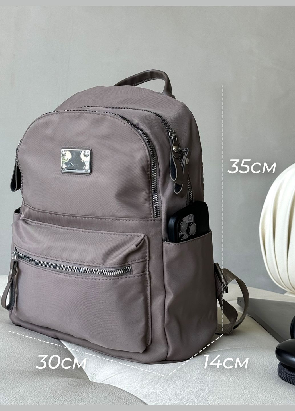 Стильний жіночий рюкзак, Міський жіночий рюкзак, Рюкзак для дівчини 9556 Кавовий 72915 OnePro (300168133)