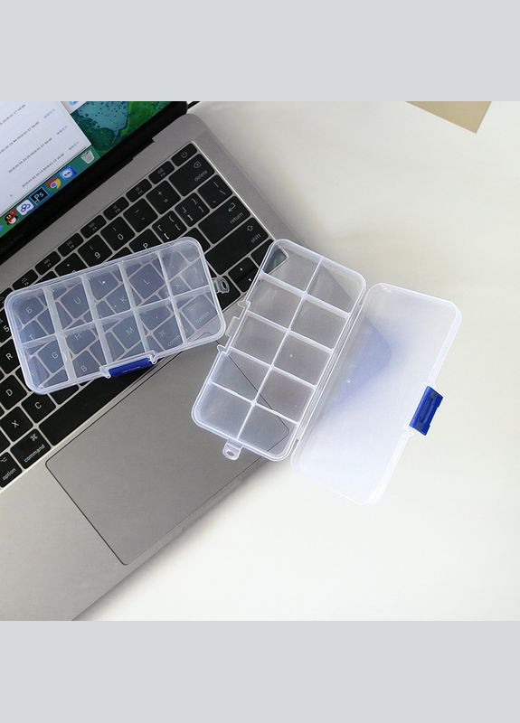 Бокс пластиковий D302 для зберігання дрібних деталей смартфонів, техніки, дрібниць, 10 відділень, 128x65x22 мм No Brand (331155898)