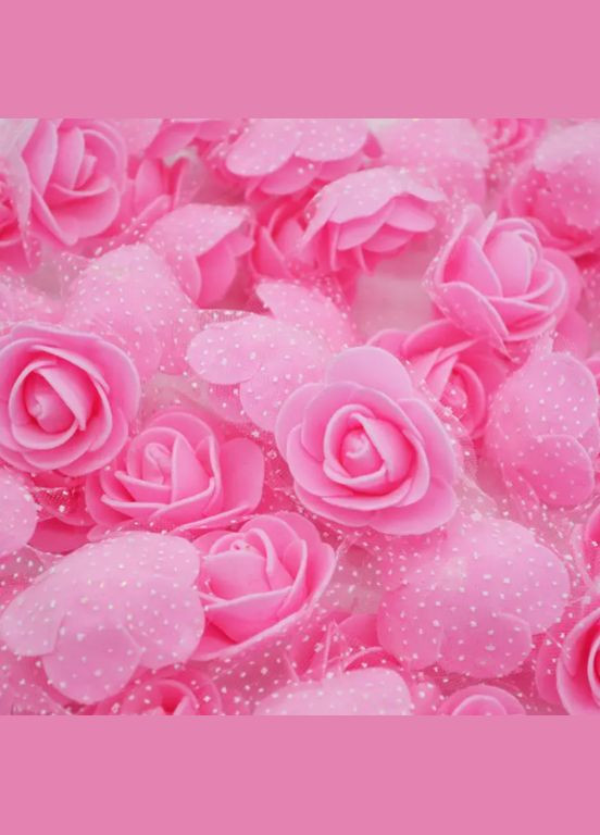 Головки цветов для рукоделия с фатином 50 штук 3 см розовый Jannet квіти (330758683)