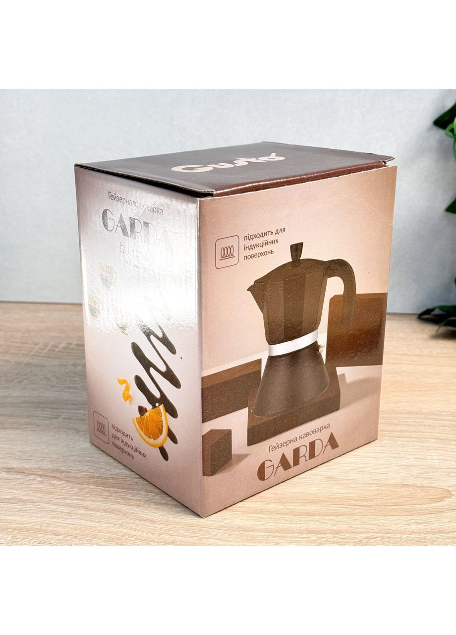 Гейзерна кавоварка алюмінієва 150 мл чорна GT-10043 Gusto (370673899)