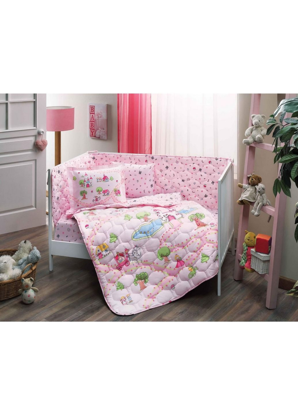 Комплект для немовлят із захистом та ковдрою princess pink Tac (282589724)