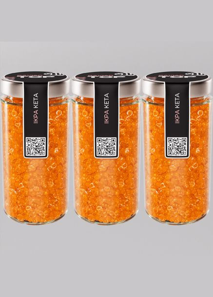 Набор из трех видов Икорного продукта CapsFood Икра Кета + Кета + Кета PREMIUM 500+500+500 граммов No Brand (305215669)