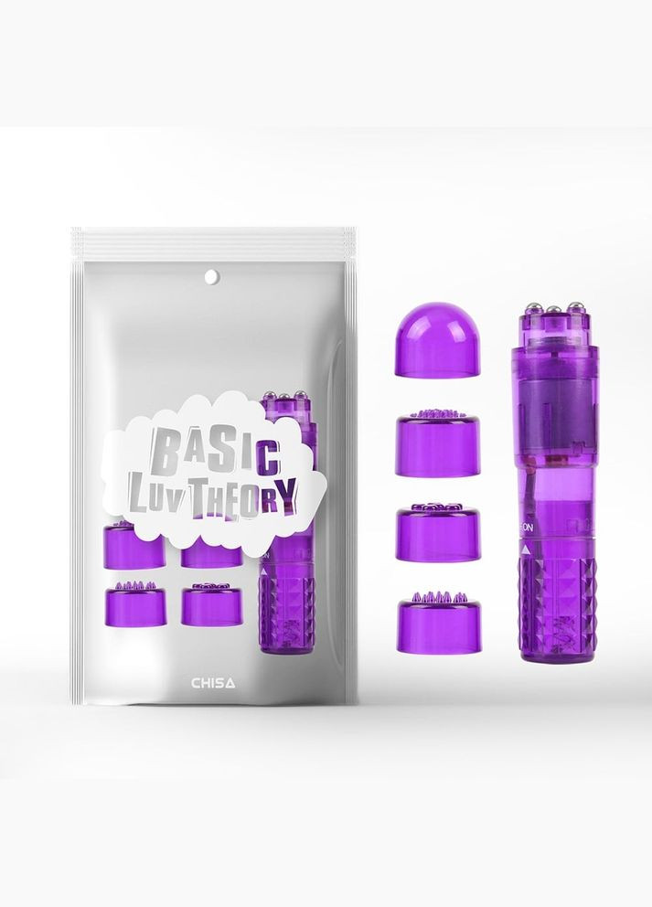 Міні вібратор Basic Luv Theory з насадками, фіолетовий Chisa (331168332)