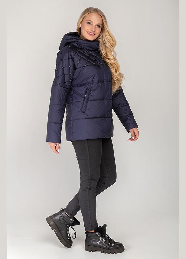 Синяя демисезонная куртка женская "бусинка" MioRichi
