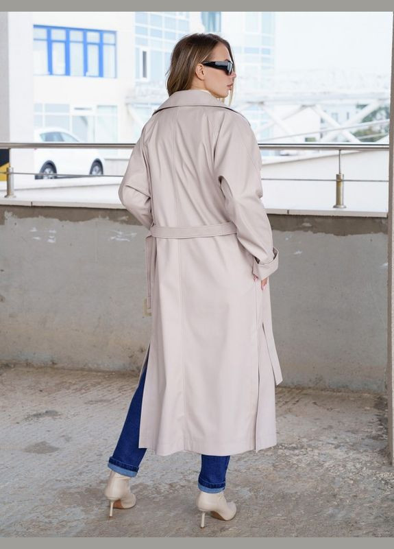 Светло-бежевое демисезонное Пальто 13585 светло-бежевое ISSA PLUS