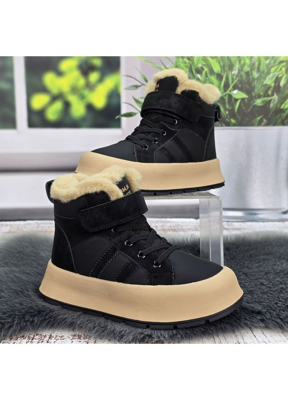 Черные повседневные зимние ботинки детские для девочки зимние Tom.M