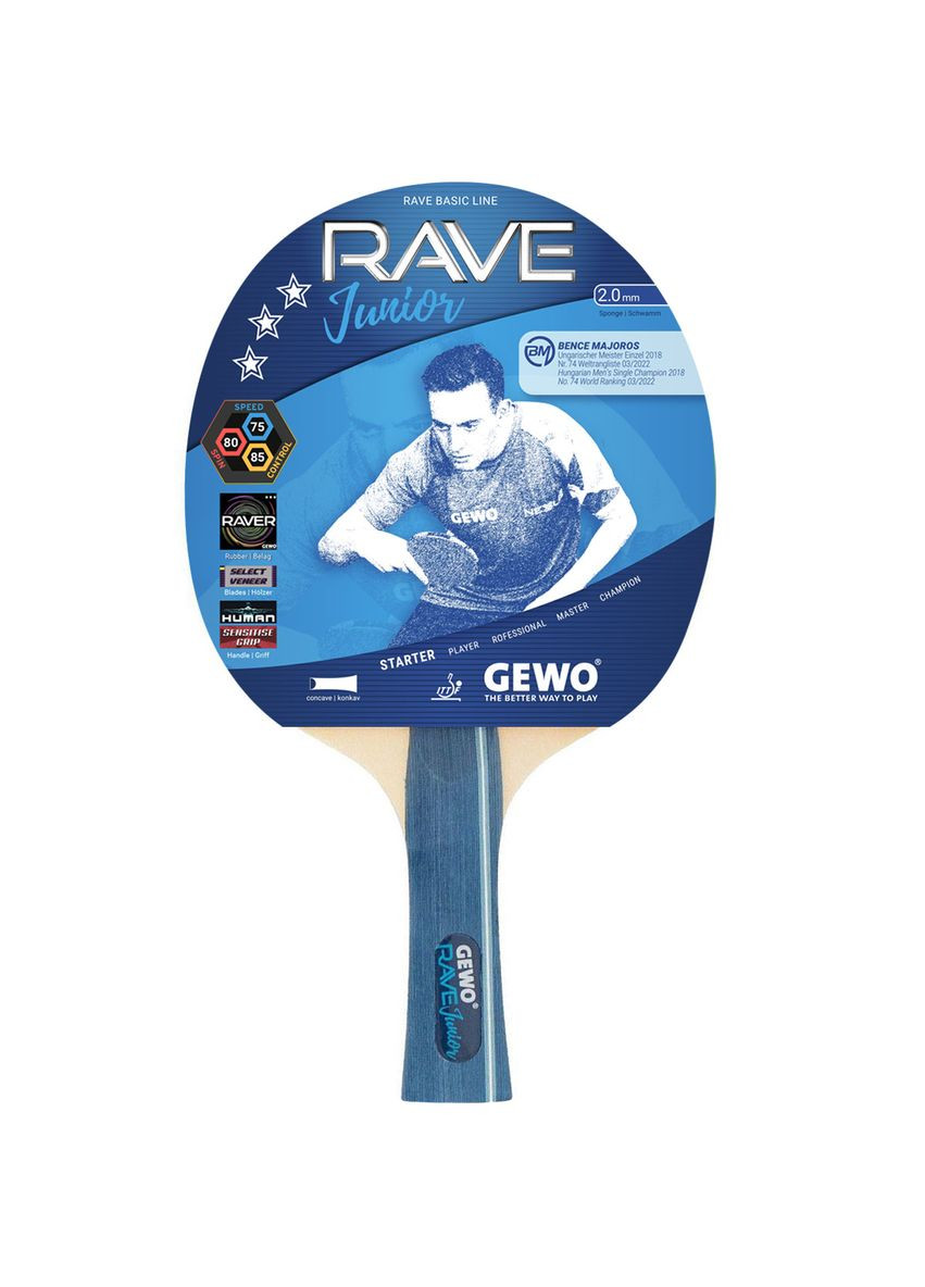 Ракетка для настольного тенниса Rave Junior FL (10939000011) GEWO (346528837)